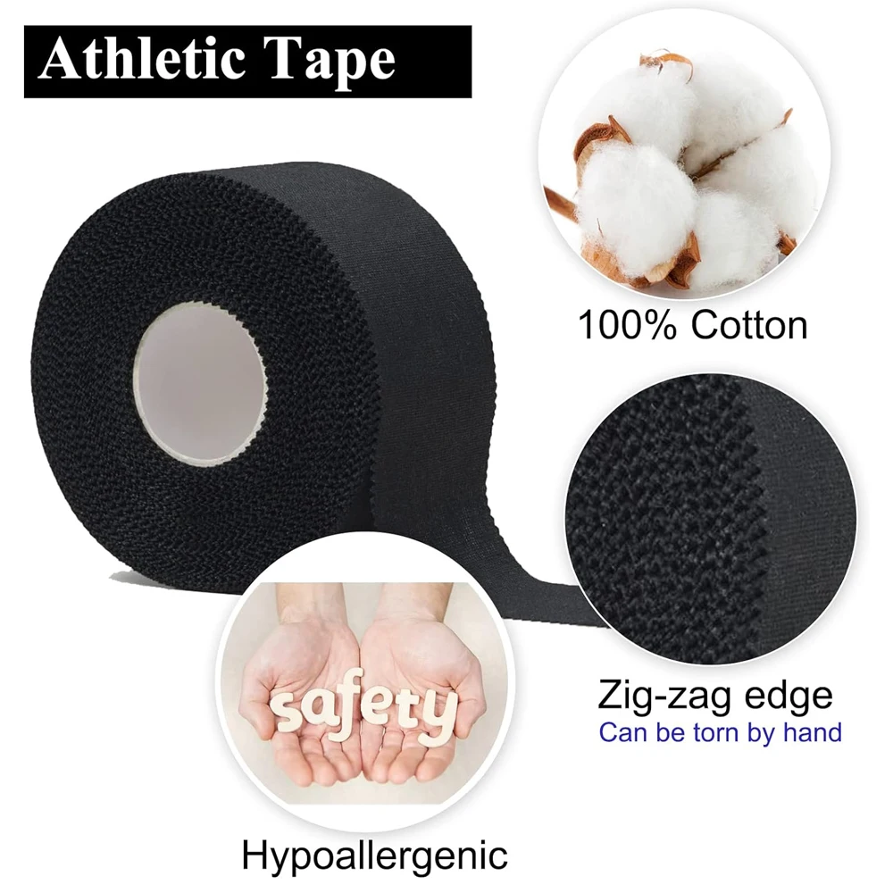 Sporttape, 1 Rolle schwarzes Sporttape, sehr stark, ohne klebrige Rückstände, Handgelenk- und Knöcheltape für Gymnastik, Boxen, Lacrosse, Klettern, Hockey – Detail 4