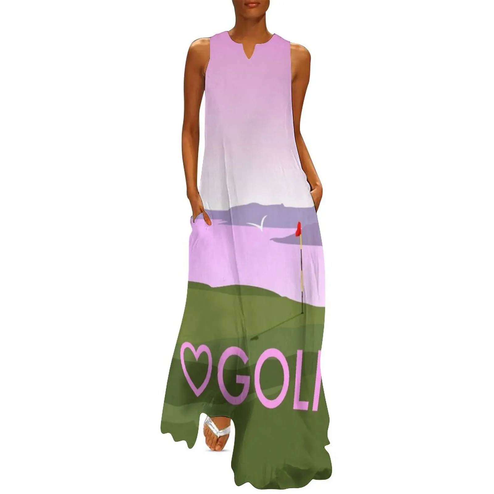 

I love heart golf PINK Long Dress Woman fashion beach outfits for women dresses ladies 2025 summer dress for women 2025 Dress