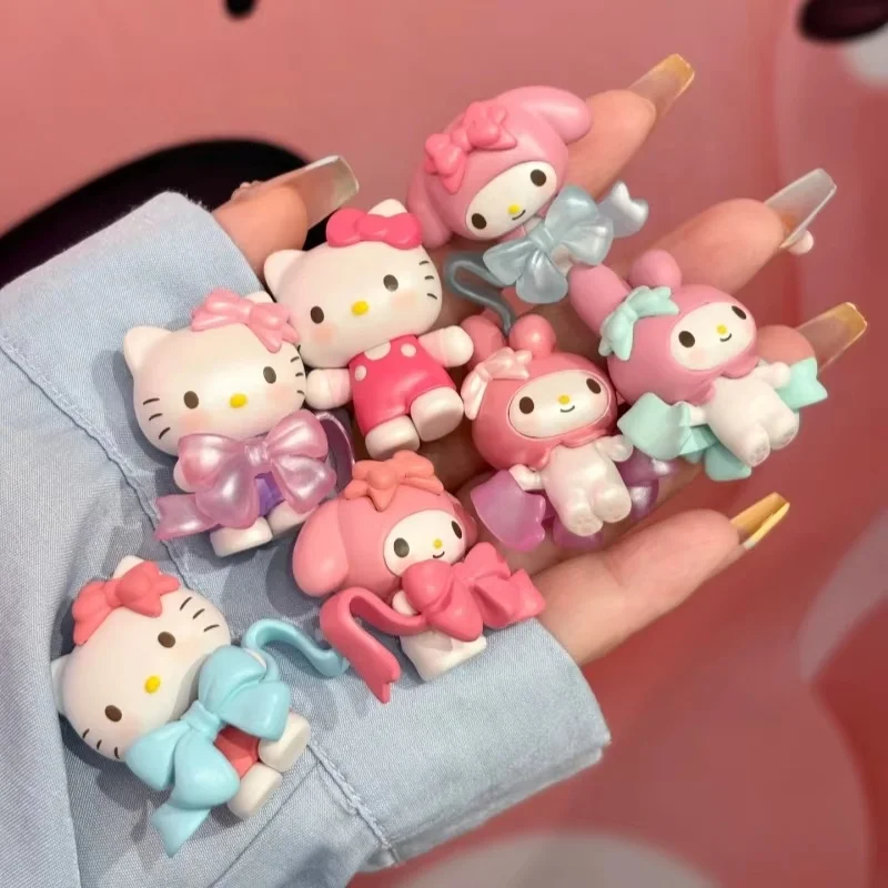 الأصلي سانريو الحب Bowknot سلسلة حقيبة أعمى لعبة العصرية الإناث هدية عرض الشكل تحصيل أرقام صندوق أعمى صغير لطيف