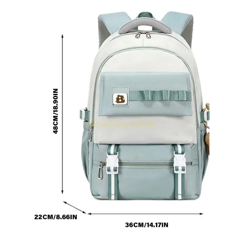 X90D Vielseitiger Schul -Rucksack für Teen Girls Nylon Rucksack mit bequemem Riemen