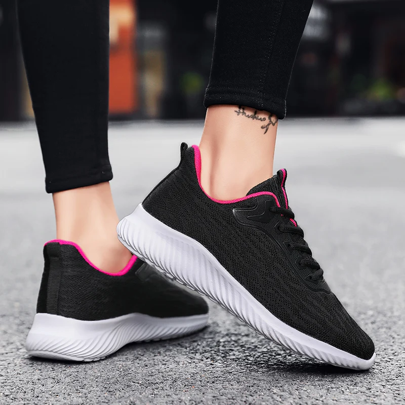 women's sneakers outdoor running shoes mesh casual walks shoe for women light jogging gym trainers tennis shoes sports lace-up