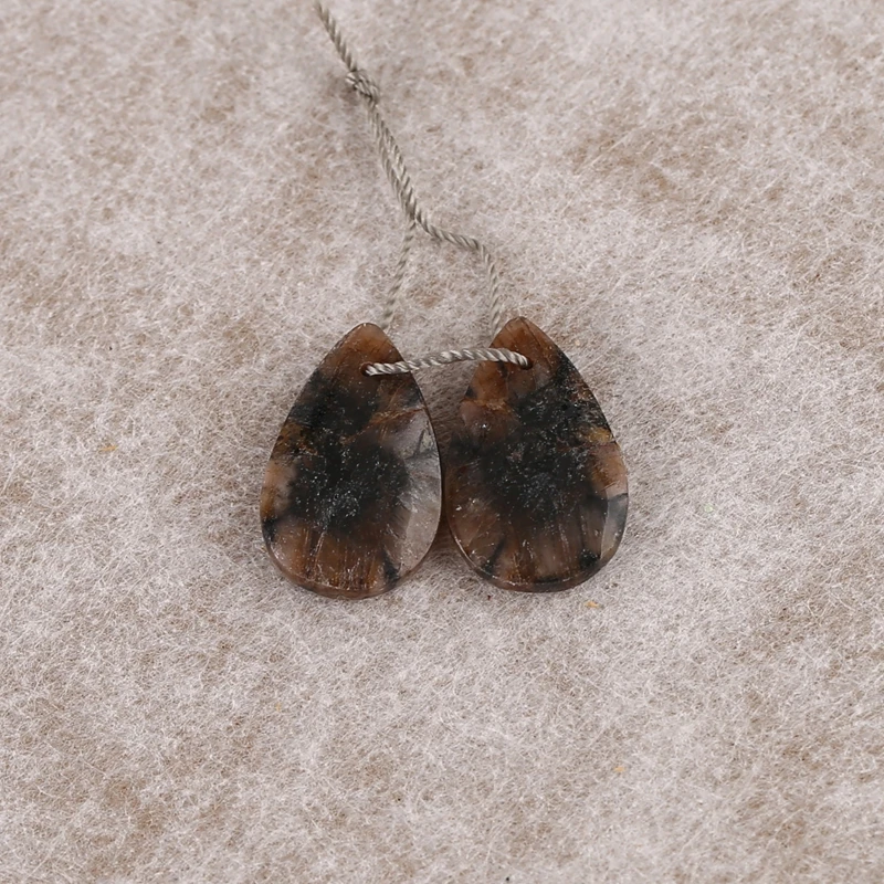 Natural Stone Chiastolite Water Drop Earrings Beads Fashion Jewelry Ear Accessory for Women