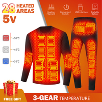 28 Area Winter Thermal Heated Jacket Women Vest Heated Underwear USB Electric Heating Clothing Men's Ski Suit Moto Autumn Pants