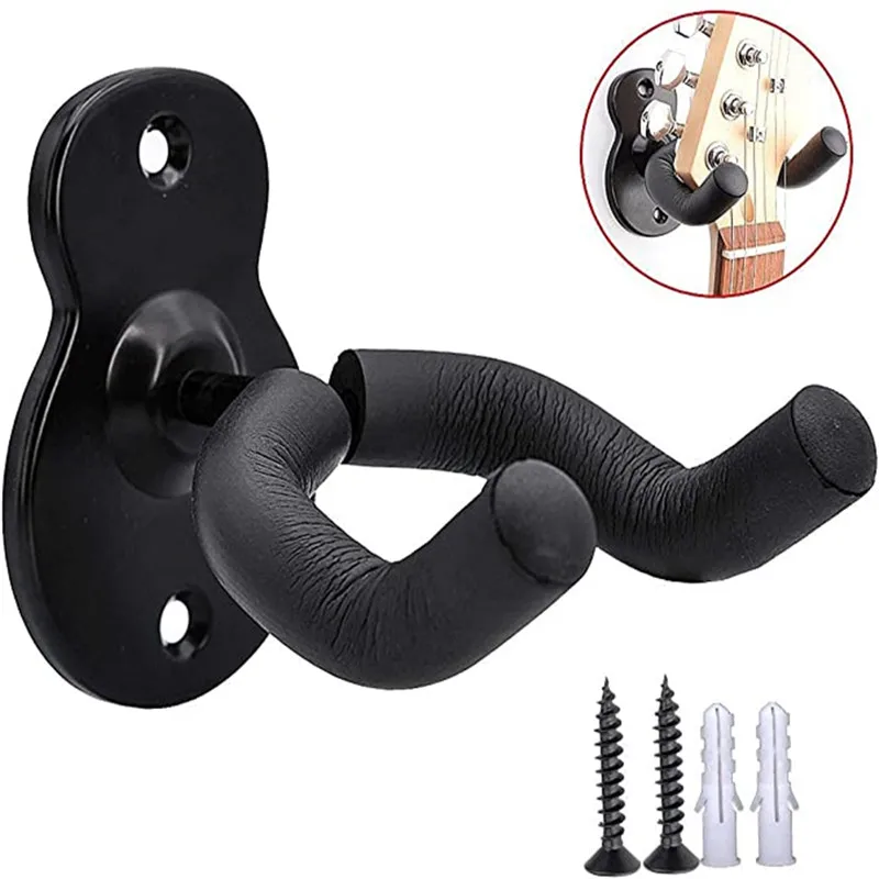 Metal Guitar Hanger Hook Wall Mount Non-slip Holder Stand for Guitar Ukulele Violin Bass Guitar Instrument Accessories