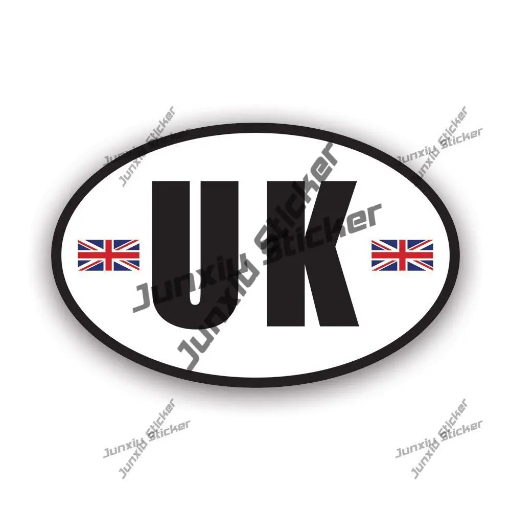 United Kingdom Oval Sticker Britain British Flag Country Code Euro UK Decal for SUV Motorcycle Off Road Waterproof UV Protected