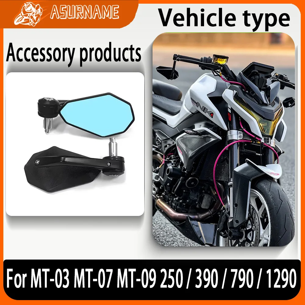 

17-22mm Bar End Mirror For Motorcycle Aluminum Alloy Mirror Universal For MT-03 MT-07 MT-09 KTM250/390/790/1290