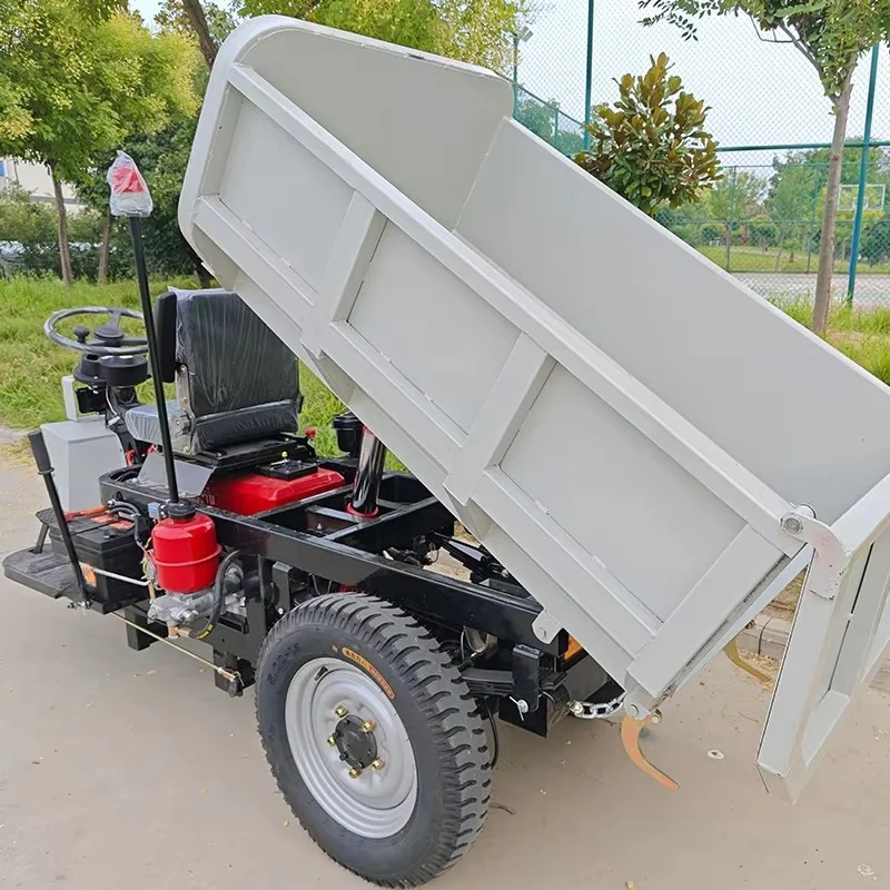 Promotional compact 1-ton mine diesel dump tricycle with 3-wheel drive option