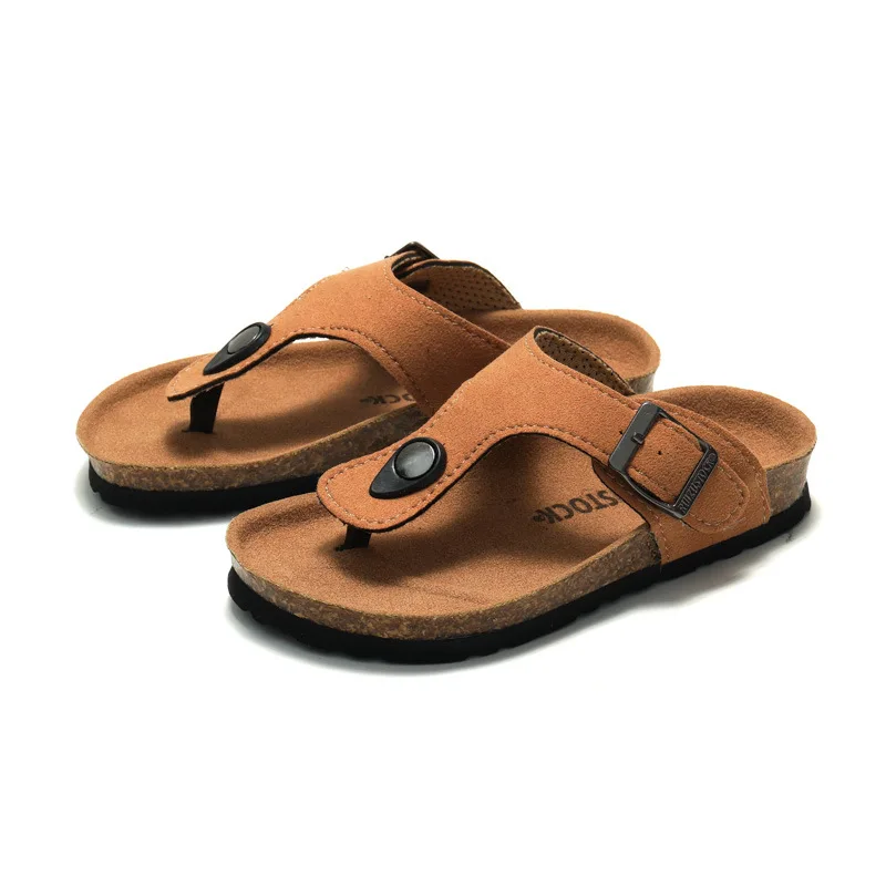 Sandali traspiranti per ragazze estive per ragazzi scarpe in pelle per bambini di nuovo stile scarpe da spiaggia per bambini per pantofola in