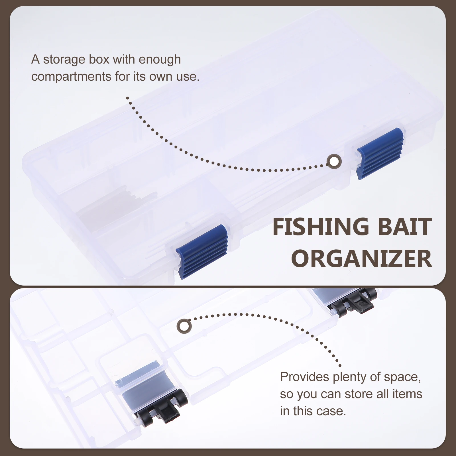 

1pc Fishing Large Capacity Bait Storage Case Lure Organizer Sealing Container Fishing Accessory Wear Resistant