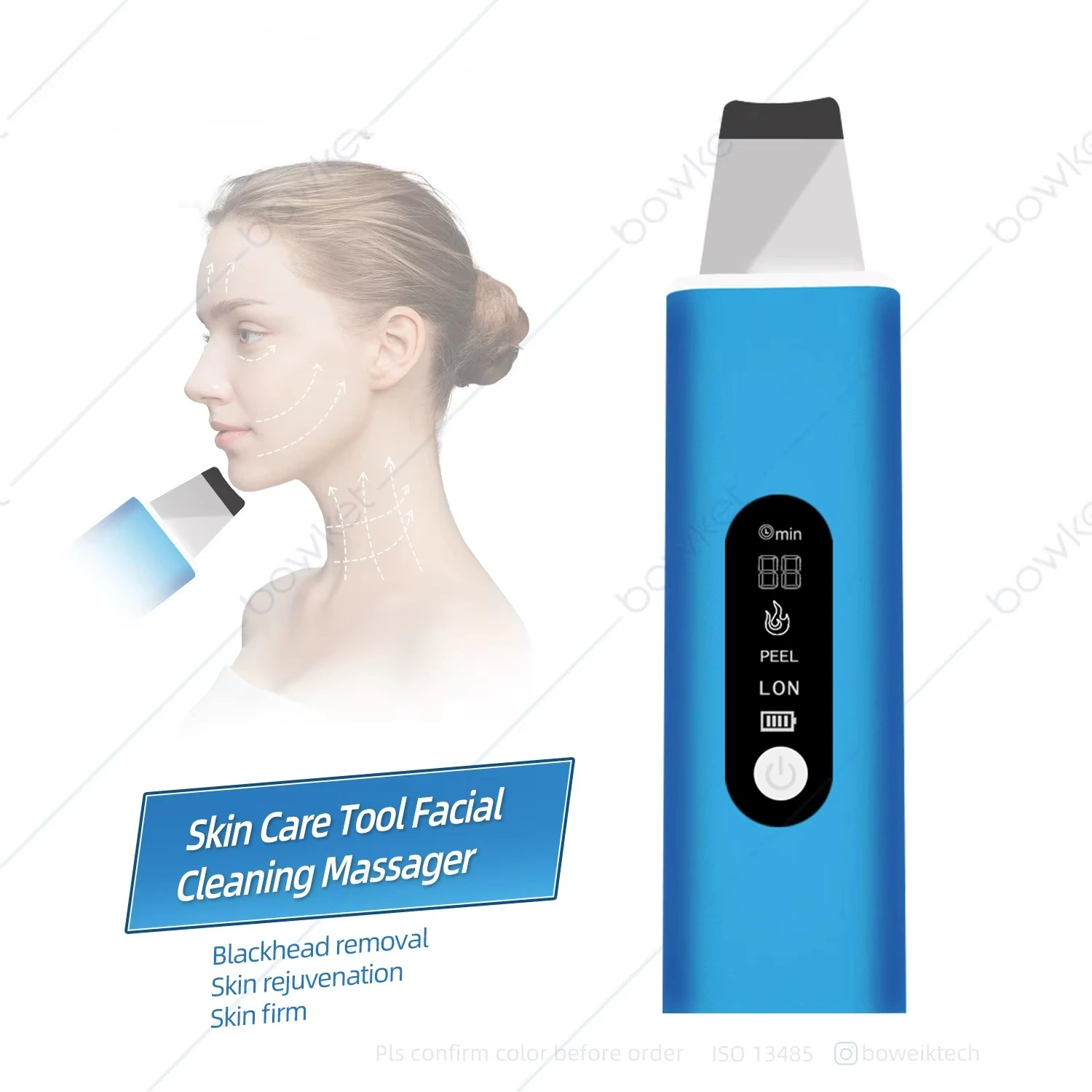 Professional Hand Held ABS  Portable Skin Scrubber Device Facial Spatula for Deep Cleaning Peeling Home Use