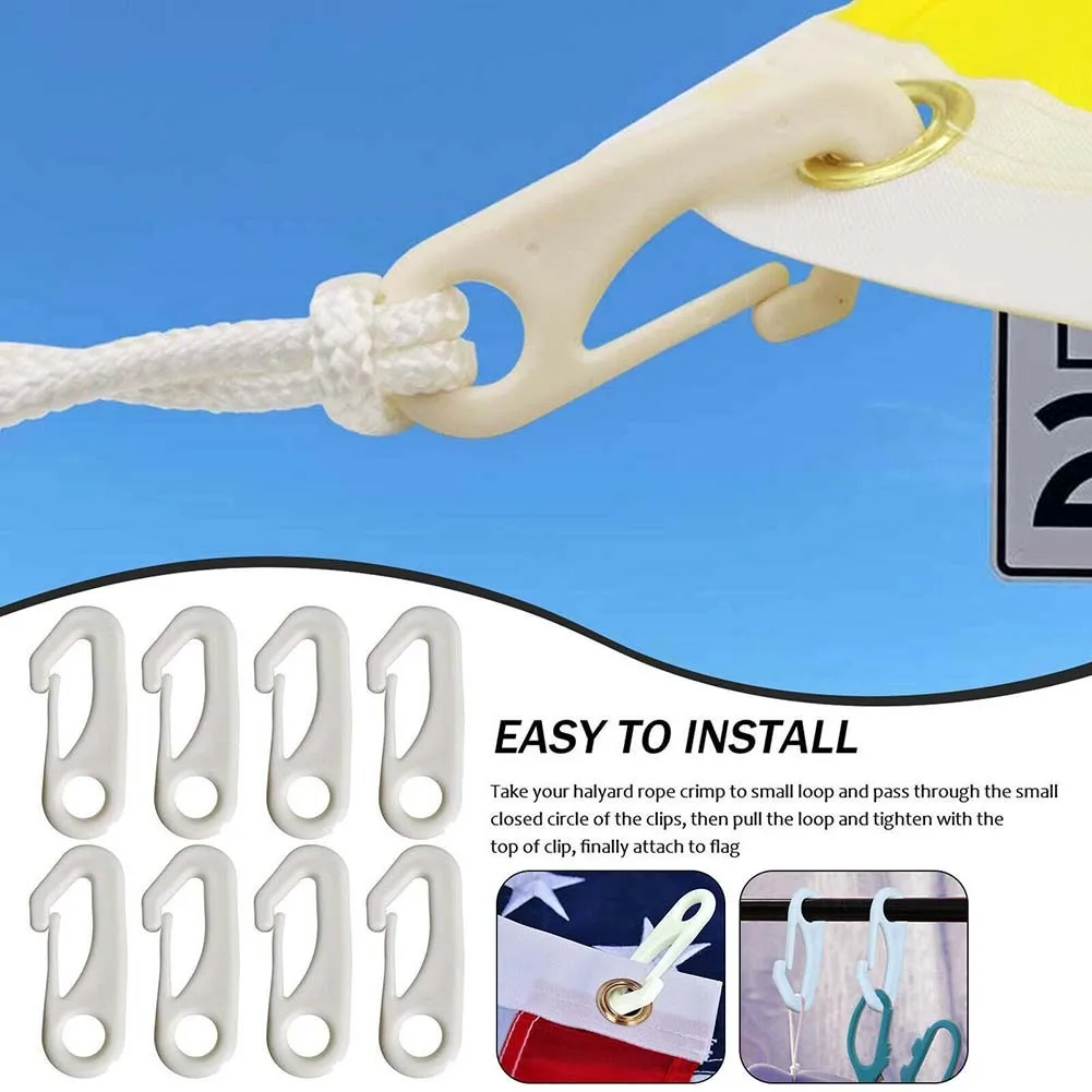 Tool Snap Hook Clips Water Resistant Flagpole Accessories Attachment Heavy Duty Nti-UV Replace Replacement New