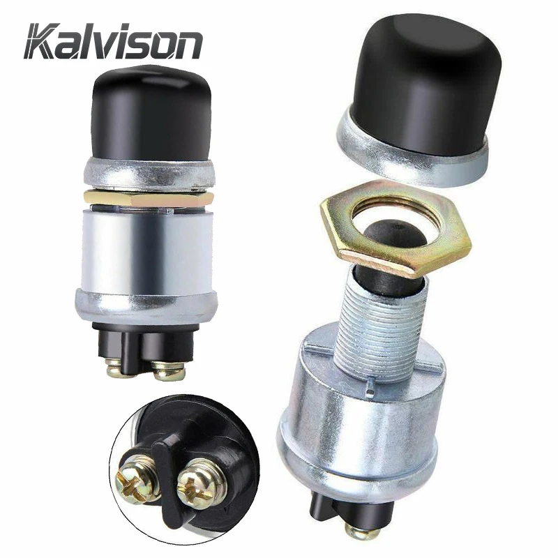 50A 12V DC Ignition Starter Waterproof Momentary Push Button Starter Switch for Horn Engine Car Truck Replacement Button