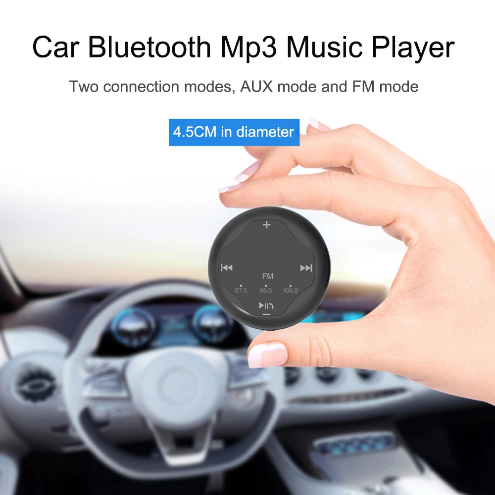 JINSERTA Car Bluetooth FM Transmitter AUX Automobile Hands-free Audio Receiver Car Kit A2DP Music Player