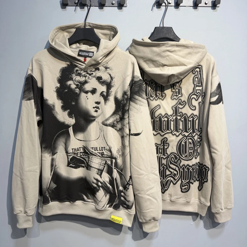 THAT'S A AWFUL LOT OF COUGH SYRUP Hoodie High Quality Casual Loose Letter Printed Pullover Sweatpants Sets image 3