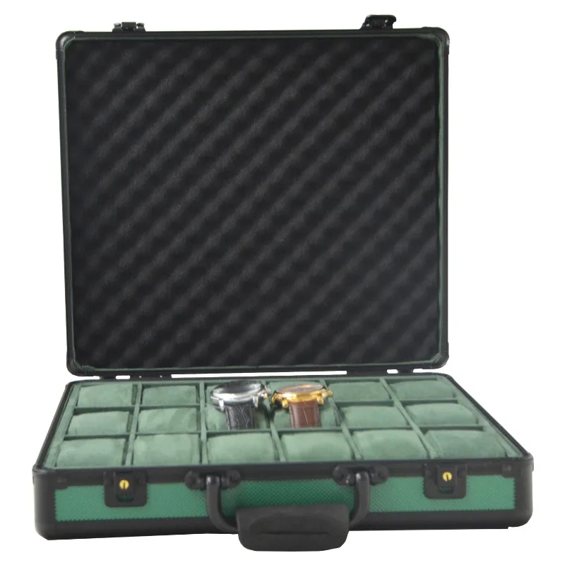 

Алюминиевая коробка для часов, портативный защитный сейф, ящик для хранения ювелирных изделий, органайзер для механических часов, упаковочные принадлежности