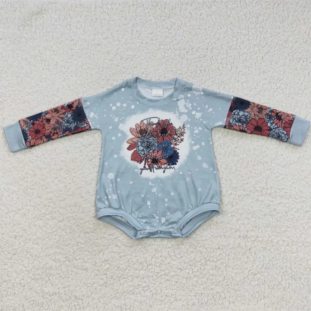 

Wholesale Newborn Bubble Children Romper Baby Girl Long Sleeves Floral Jumpsuit Kid Toddler Spring Fall One-piece Flower Clothes