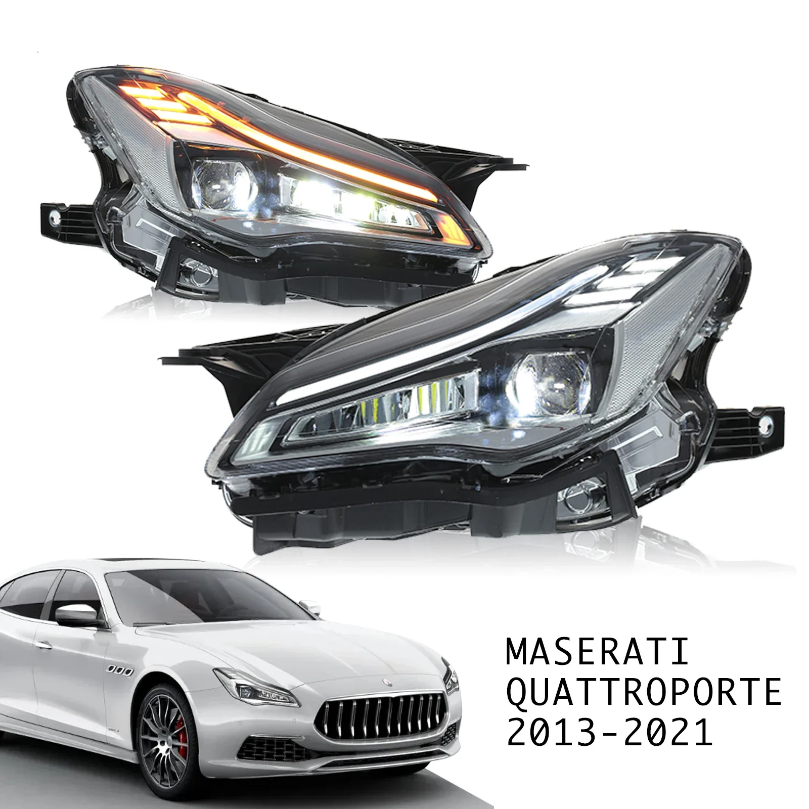 

Автоматические светодиодные фары в сборе для Maserati Quattroporte 2013-2021, обновленные полностью светодиодные передние фонари
