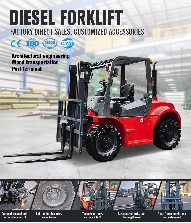 Diesel Forklift 3 Ton 3.5 Ton 4500kg Forklift Truck Heavy Duty Industrial Forklift for Warehouse Material Handling