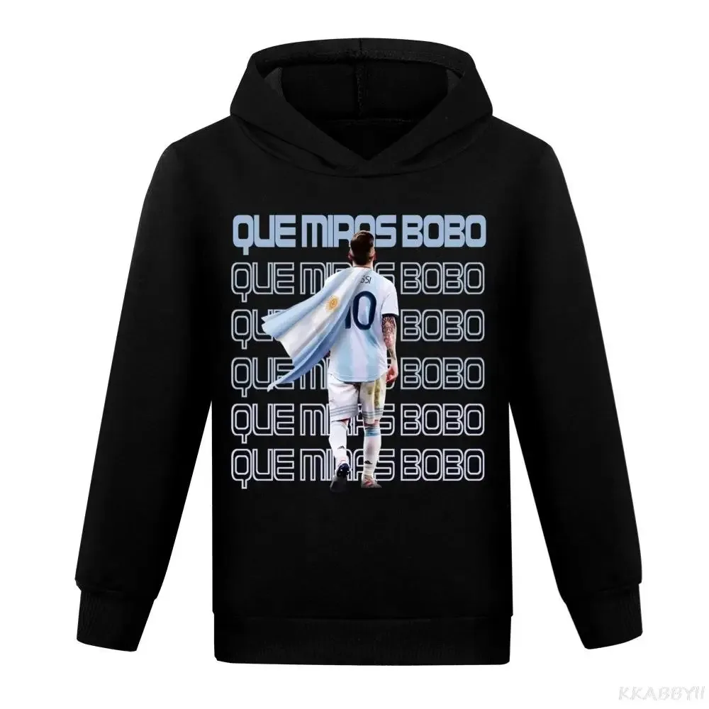 Messi Sweatshirt for Kids Hoodies Boys Cotton Tops Winter Autumn Mens Womens Hoodie Letter Street Hip-hop Leisure Loose Pullover