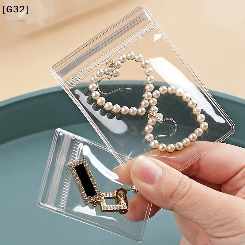 10Pcs Jewelry Storage Bag Box Anti-Oxidation Transparent Jewelry Organizer for Earring Necklace Bracelet Ring Holder  Bag[G32]