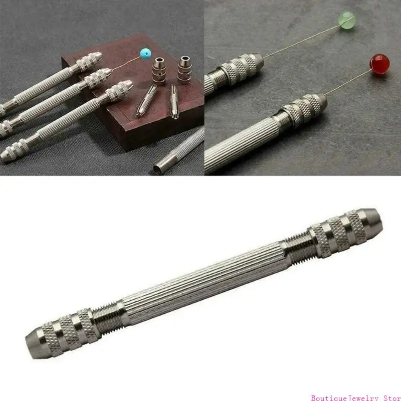 E1PE Professional Mini Hand Drill Set with 10pcs Stainless Steel Twist Drill Bit Set Double Chuck Hand Drill Little Pin Vise