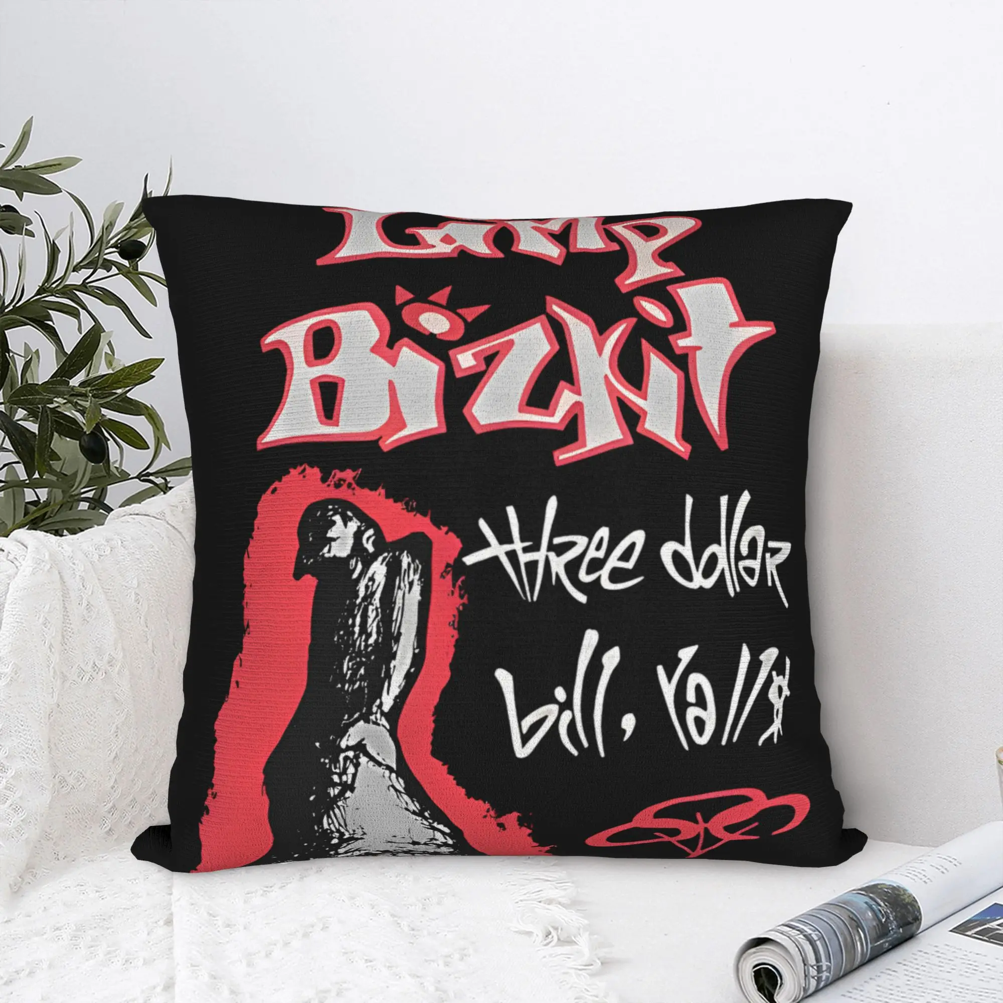 Limp Bizkit Band Square Pillow Cases Rap Rock Cushion Cover Awesome Polyester Decor Pillowcase for Home 45*45cm
