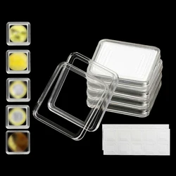 50pcs Square Transparent Coin Capsule Holder Storage Box With Gaskets For Collectable Coin Medal 17/20/25/27/30mm Coin Organizer