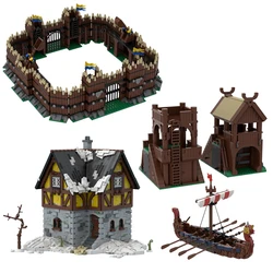 Modular Viking Buildings Boat Medival Scene Model Display MOC Building Blocks Bricks Construction Toys Gifts Christmas