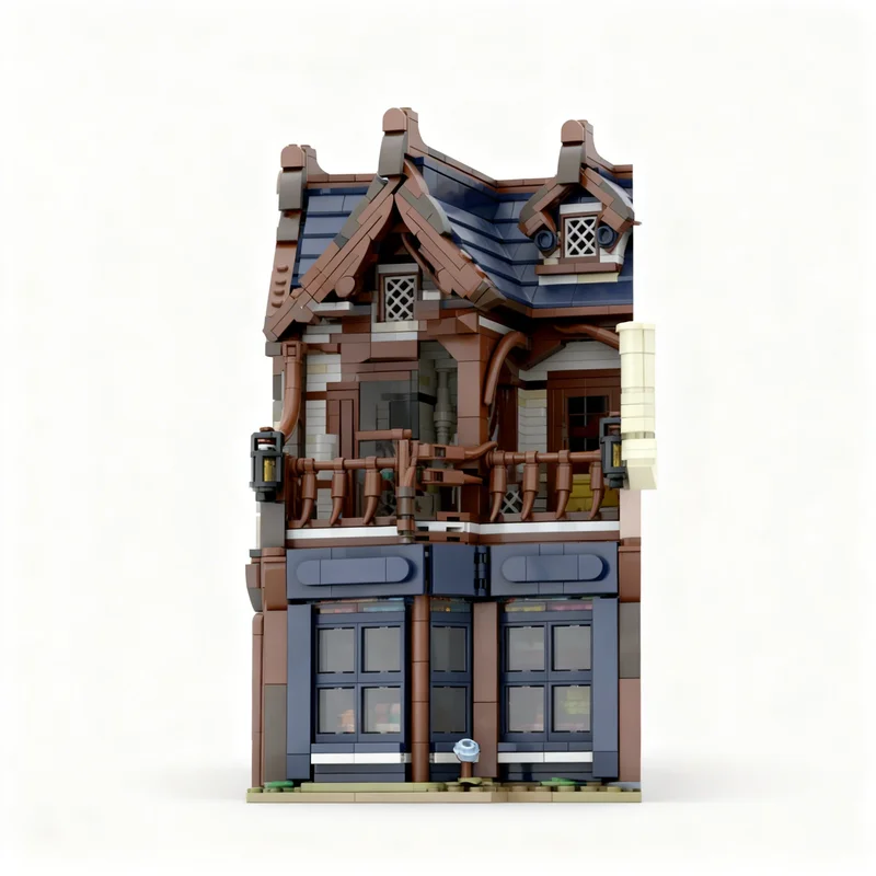 3771pcs MOC Castle Andwraith's BAKERY The Rainy Street Series Model Building Blocks Christmas Gift Toys DIY Birthday Education