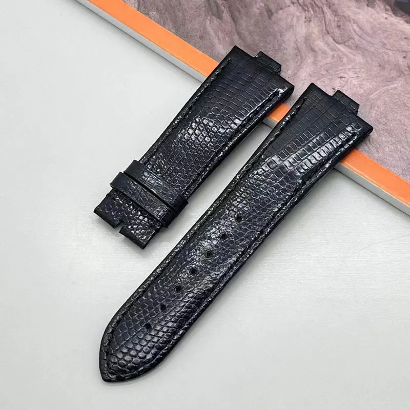 FUYIJIA New 6MM 8.5MM Calibrator Convex Interface Watch Band Alligator Strap 24MM 25MM Crocodile Skin Bands Genuine Leather Belt