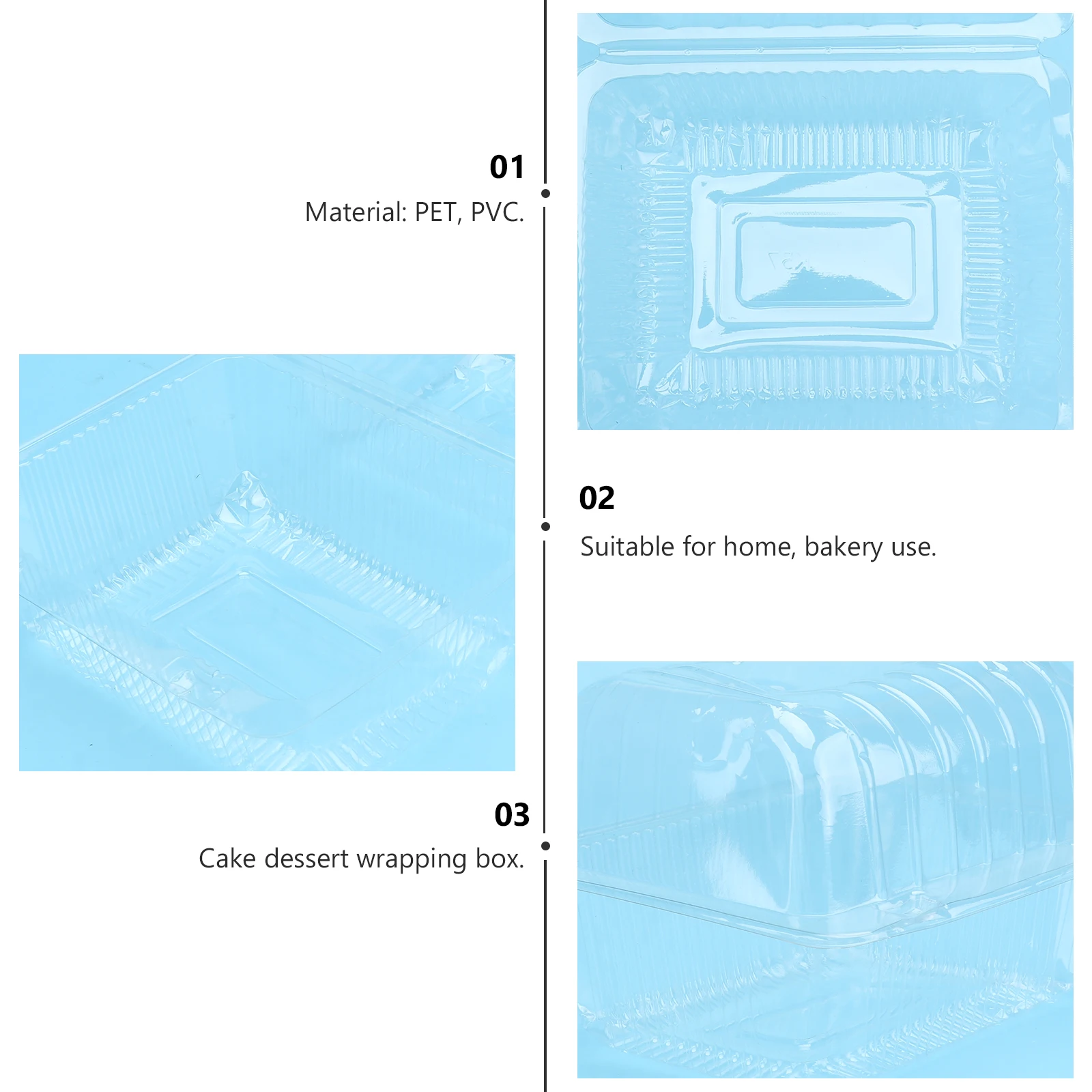 

50pcs Transparent Dessert Cake Dessert For Bakery Use Disposable Food Packing Compact Size Large Quantity Food Wrapping