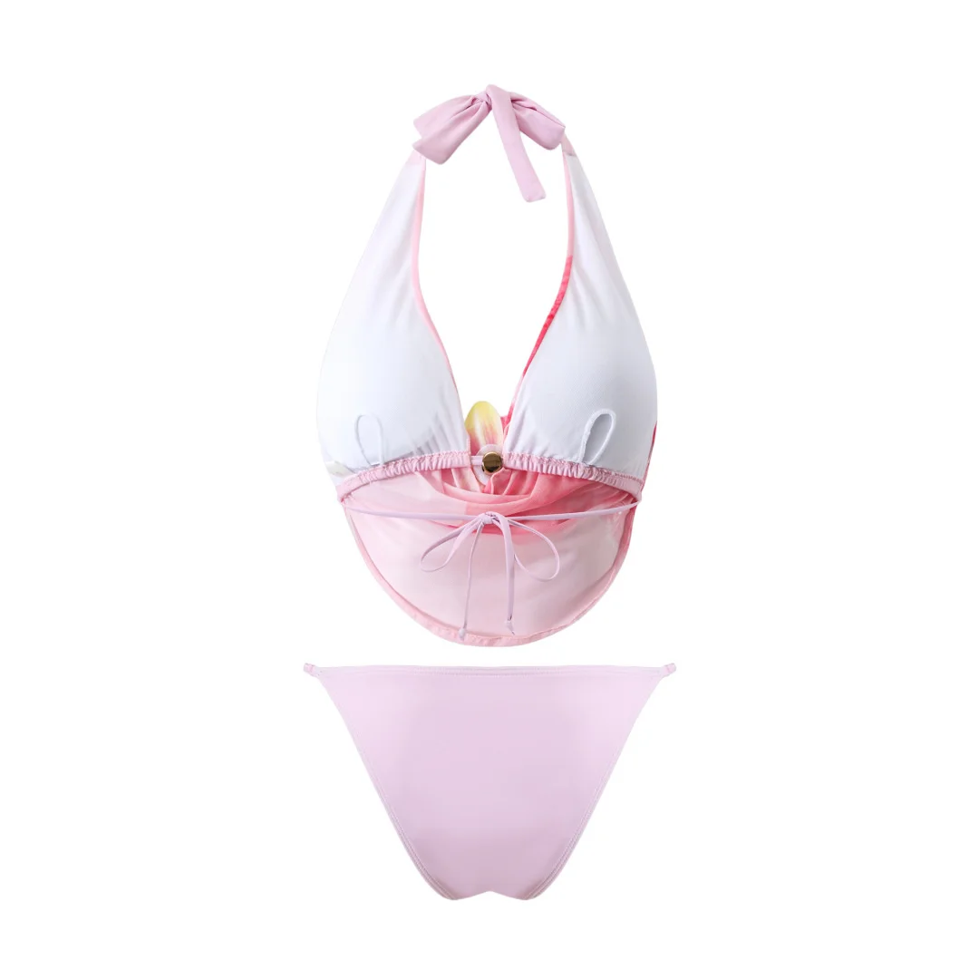 S - XL Mit Rock Blumenmuster Bikini Damen Bademode Weiblicher Badeanzug Dreiteiliges Bikini-Set Badeanzug Schwimmanzug V7996 – Detail 23