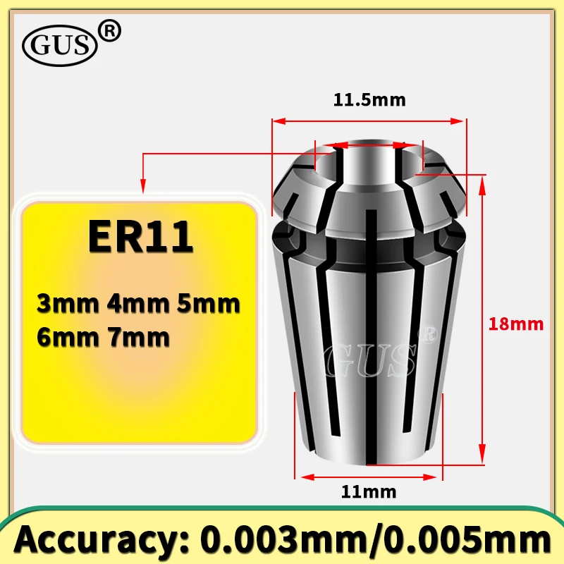Primavera Pinça Mandril para Cnc Milling Tool Holder Gravura Máquina Eixo Grampo Ferramentas Precisão 0.003 0.005 Er11 Er16 Er20 Er32