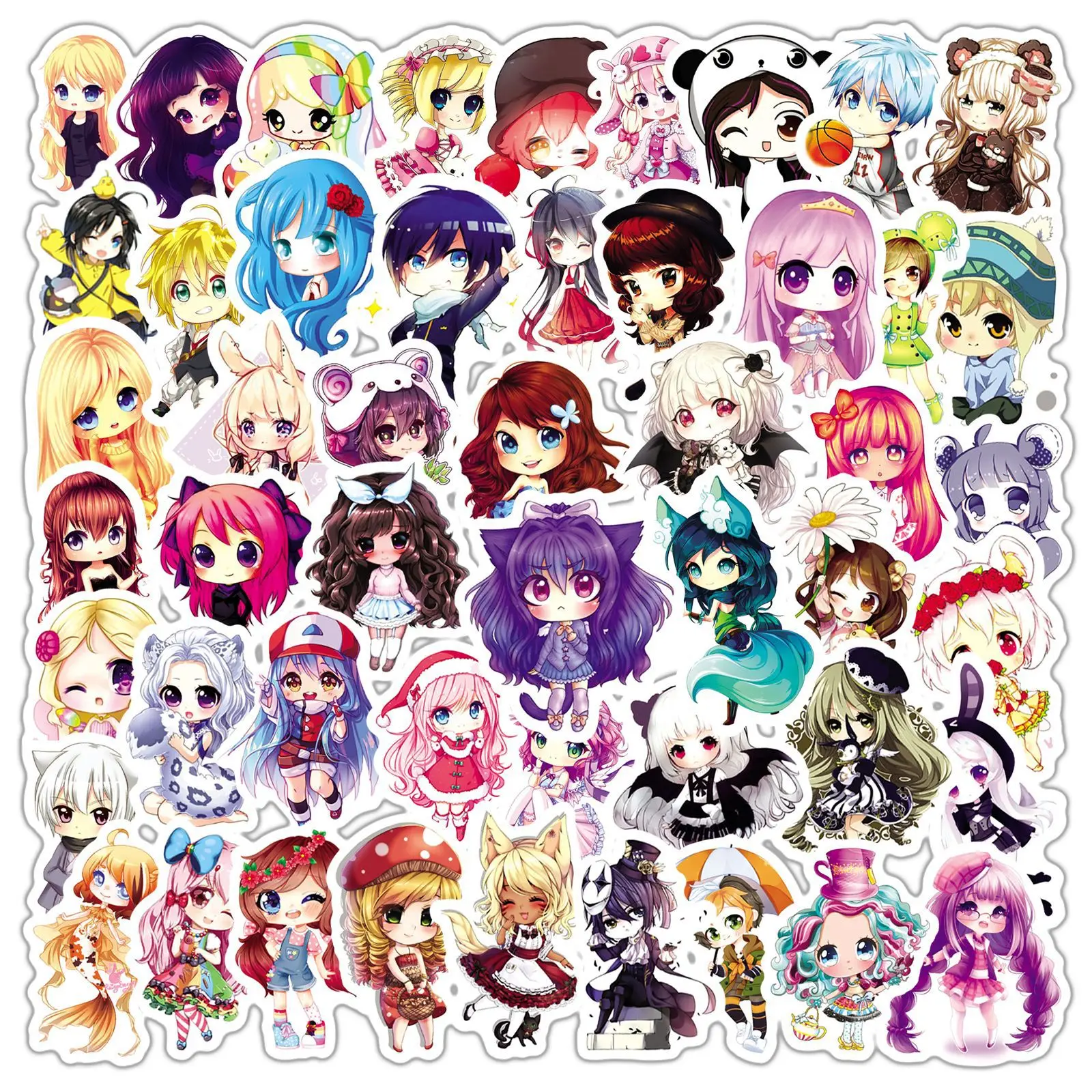 

50Pcs Cartoon Korean Cute Doll Series Graffiti Stickers Suitable for Laptop Helmets Desktop Decoration DIY Stickers