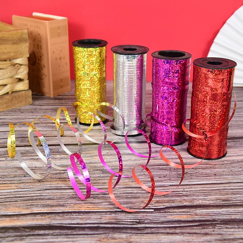 

100Yards/Roll Balloon Rope Foil Balloon Laser Ribbon Gifts DIY Packaging Birthday Party Wedding Decoration 5mm Balloon Strings