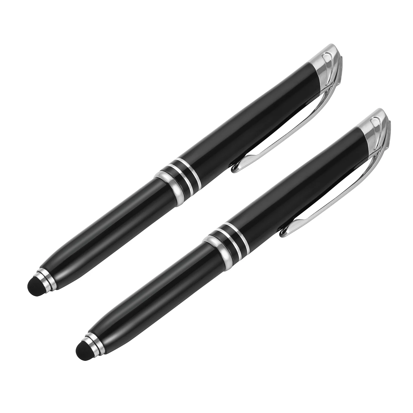 

Toyvian 2pcs Creative LED Ballpoint Pen Prcatical Metal Writing Pen Glowing Stationery Supplies for Office School (Black)