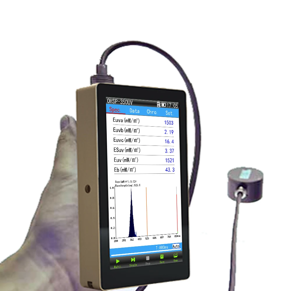 Customized Model 230-1050nm UV Spectrometer  Meter Irradiance 300nm To 900nm Test