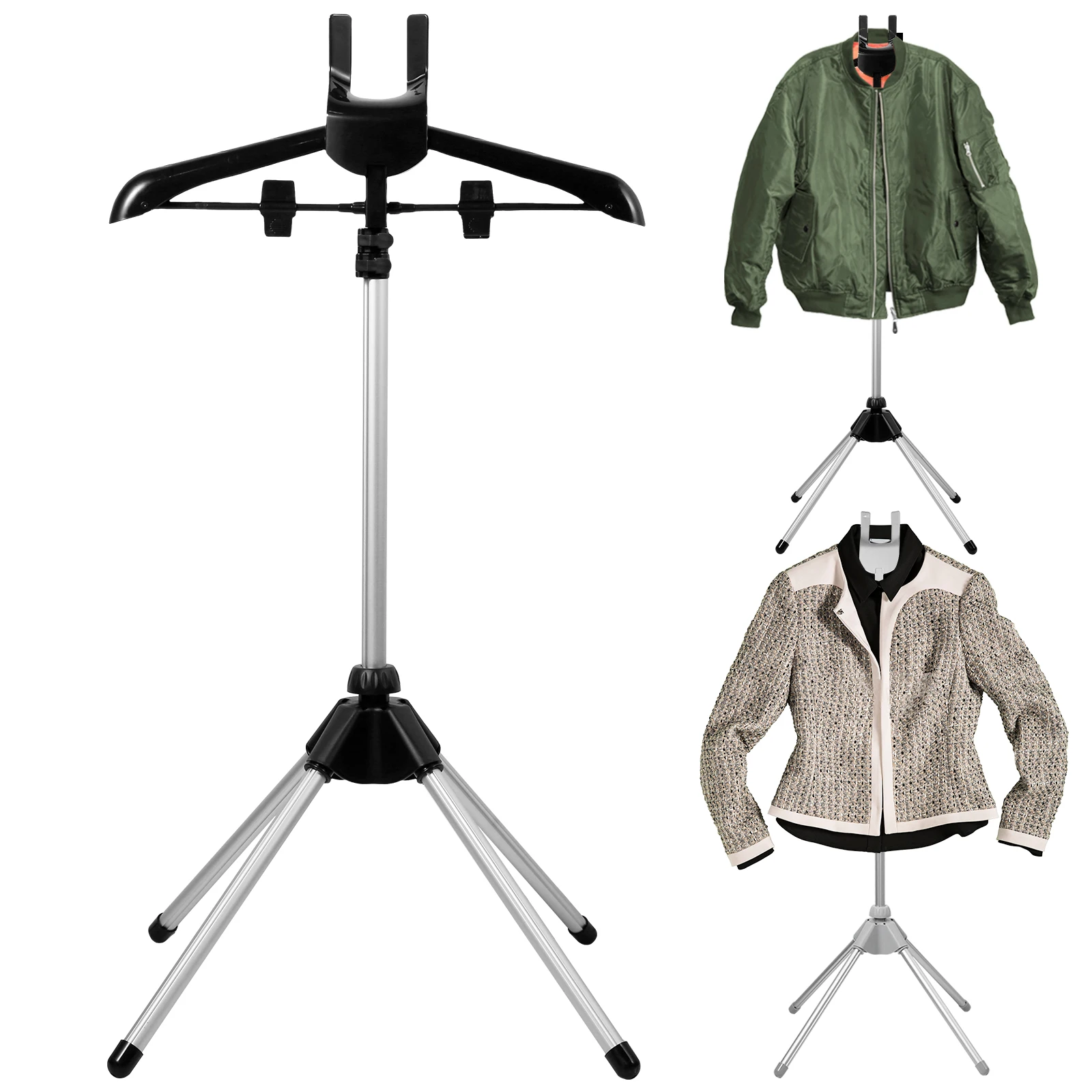 Support de steamer télescopique réglable en hauteur, pliable, pour repasser les vêtements à la vapeur