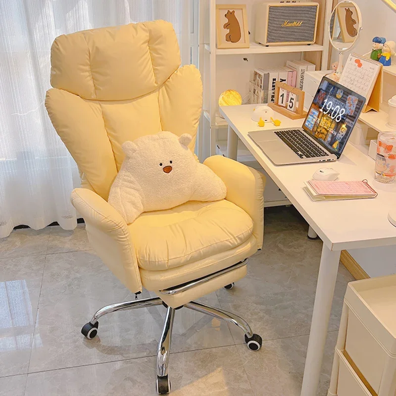 Comfortable fluffy Ergonomics Sofa Chair Home computers Bedroom Chair Single backrest live broadcast revolve office chair