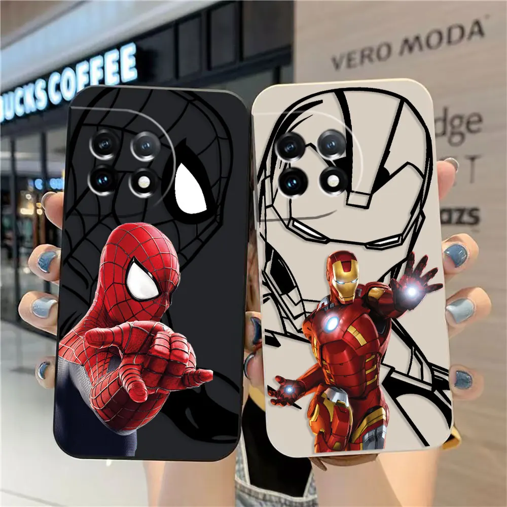 Case For Oneplus 11 10 9 9R 9RT 8 8T 7 7T ACE 2 2V NORD CE 2 Lite Pro Case Funda Cqoue Shell Super Iron Spiderman Marvel Heroes