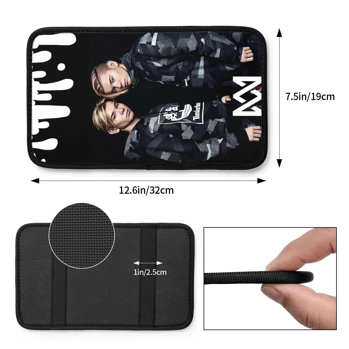 32x19cm Car Armrest Cover Mat Leather Marcus And Martinus Center Console Cover Pad Twin Singer Auto Interior