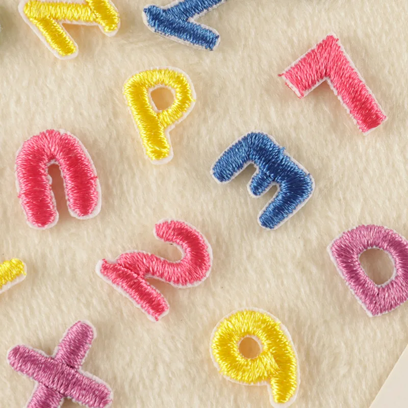 Mini 26 A-Z Funny Embroidered Iron on Letters Patches for Clothes Clorhing Stickers Children Clothing Number Diy Logo Name Patch