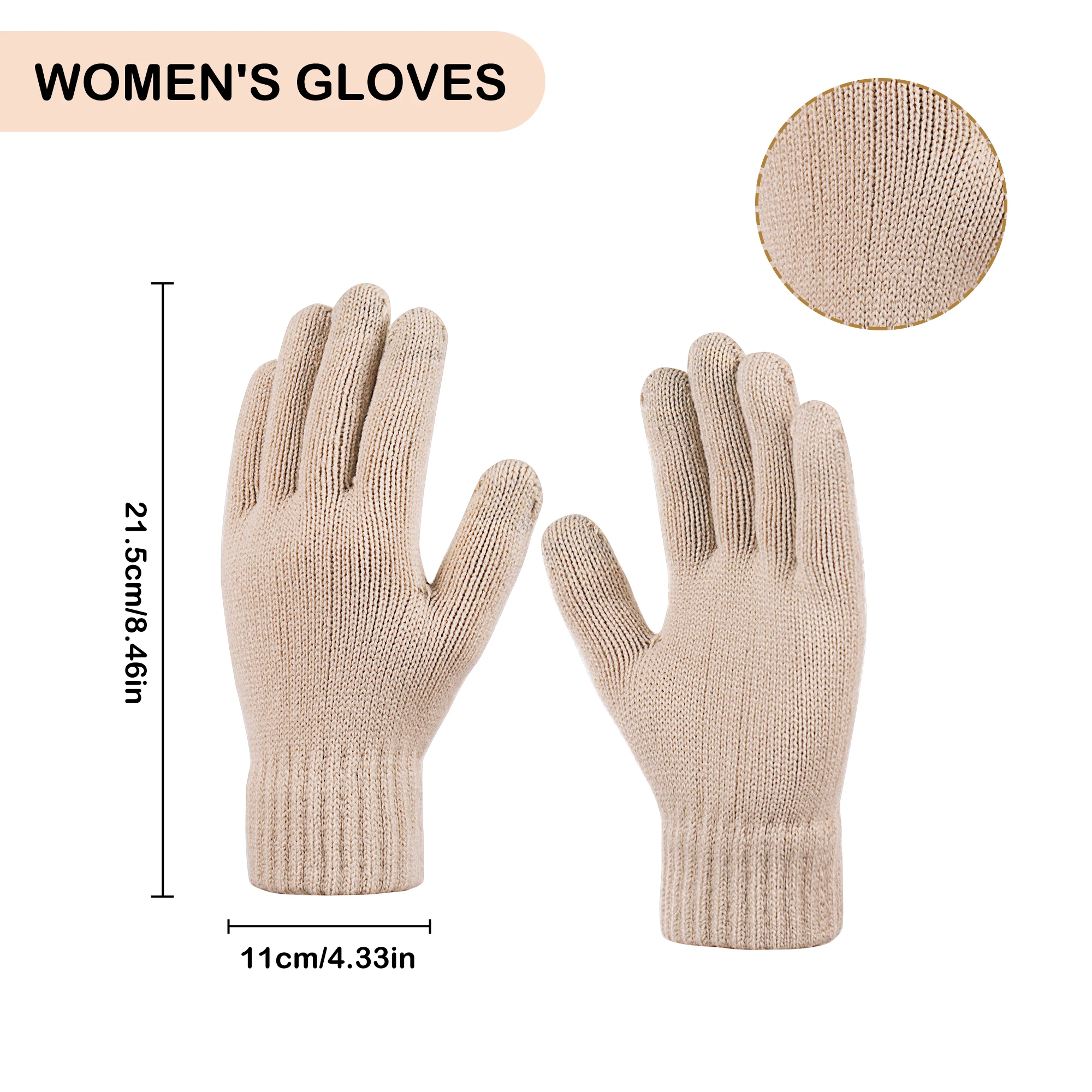 قبعات نسائية شتوية أوشحة وقفازات طقم ثلاث قطع ببطانة داخلية سميكة ودافئة متوفرة بألوان مختلفة #5