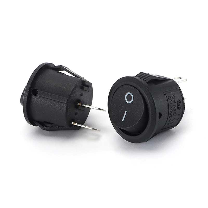 

20Pcs Black 2 Pin Mini Round Rocker Switch On Off, 3A 250V 6A 125V Circle Toggle Switch for RV Car Truck Boat Replacement Parts