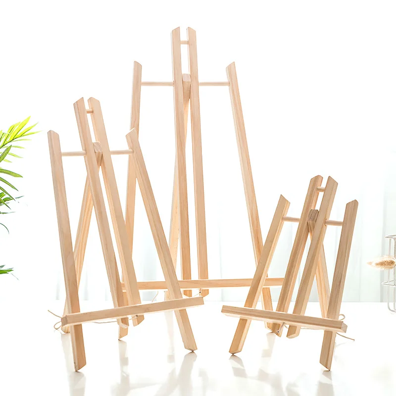 2pcs Wooden Easel For Painting,30/40/50cm Height Portable Folding Desktop Display Triangle Bracket,Art Supplies