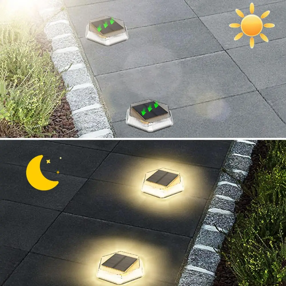 Solar Powered Outdoor Lights Solar Deck Lights Highly Efficient Solar Deck Light with Wide-angle Illumination for Outdoor image 2