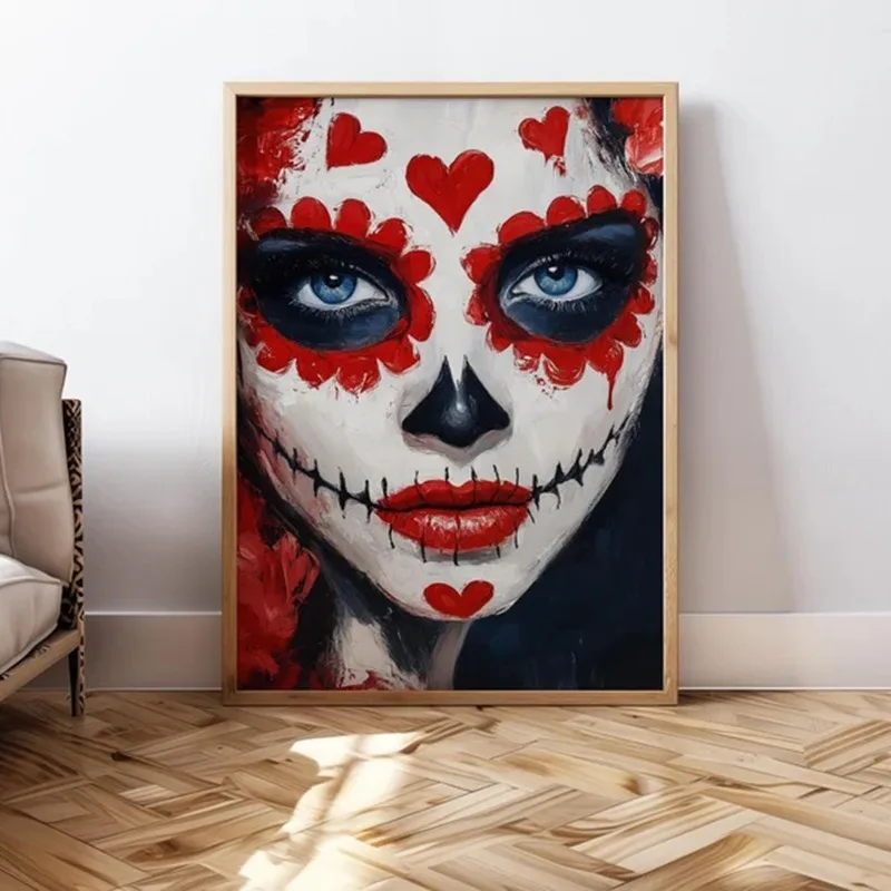 

Мексиканский День мертвых: постеры с изображением сахарных черепов Ла Катрина, готические картины на холсте, декоративные изображения для комнаты и дома