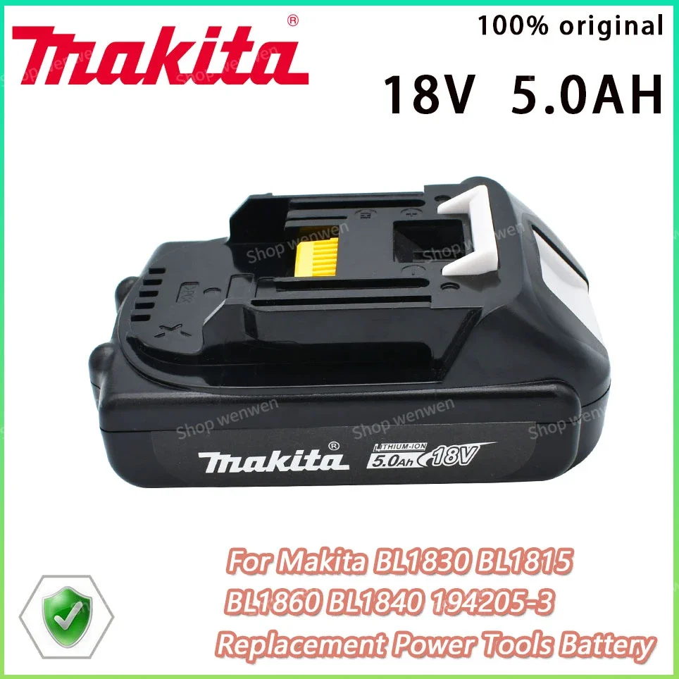 

Makita Rechargeable 18V 5.0Ah Li-Ion Battery For Makita BL1830 BL1815 BL1850 BL1860 194205-3 Replacement Power Tools Battery