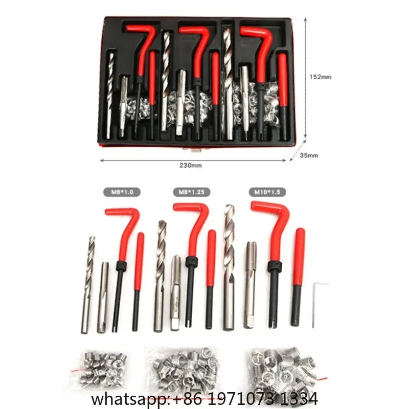 Thread Repair Kit 88pcs  Screw Thread Inserts Set with Drill Bit for Damaged Thread Restoration Tool Helicoil Insert Kit
