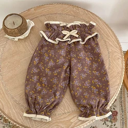 Spring and Autumn New Baby Clothing, 0-3 Year Old Female Baby, Floral Fashion Versatile Pants